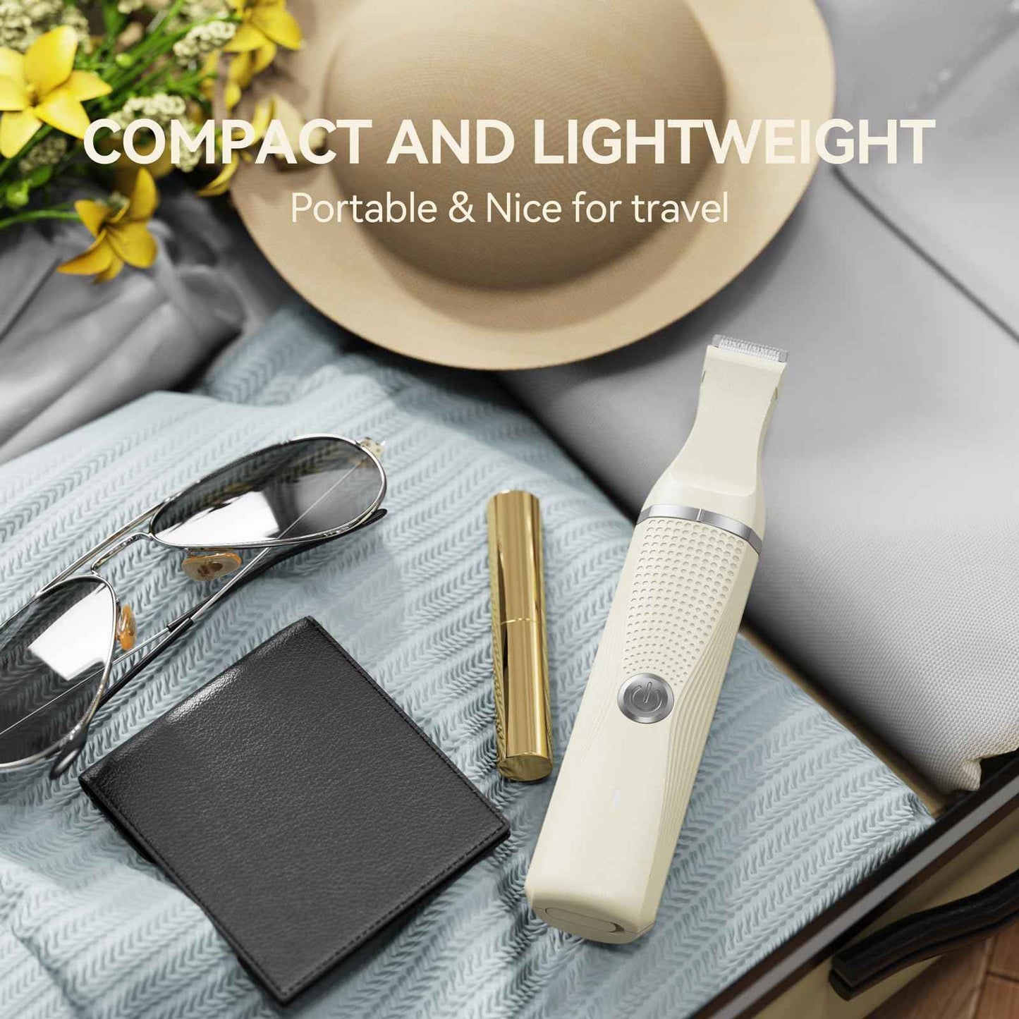 unibono 3-in-1 Electric Razor for Women - Waterproof Bikini Trimmer,Rechargeable Electric Shaver for Lady,Pubic Hair Trimmer Women,Personal Trimmer Groomer for Body Hair (Cream, LY)