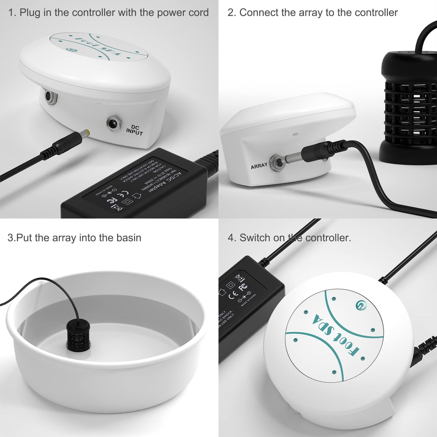 Eyes.sys Portable Ionic Detox Foot Spa Machine, Ionic Detox Foot Spa Chi Cleanse, Mini Ionic Detox Foot Bath Machine with 5 Liners for Home Spa (Tub not Include)