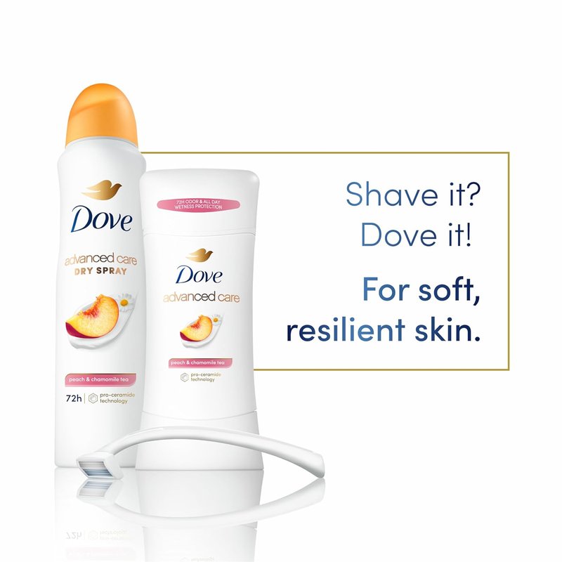 Dove Advanced Care Antiperspirant Deodorant Stick - Peach & Chamomile Tea | 72-Hour Odor Control, 2.6 oz, 4 Count
