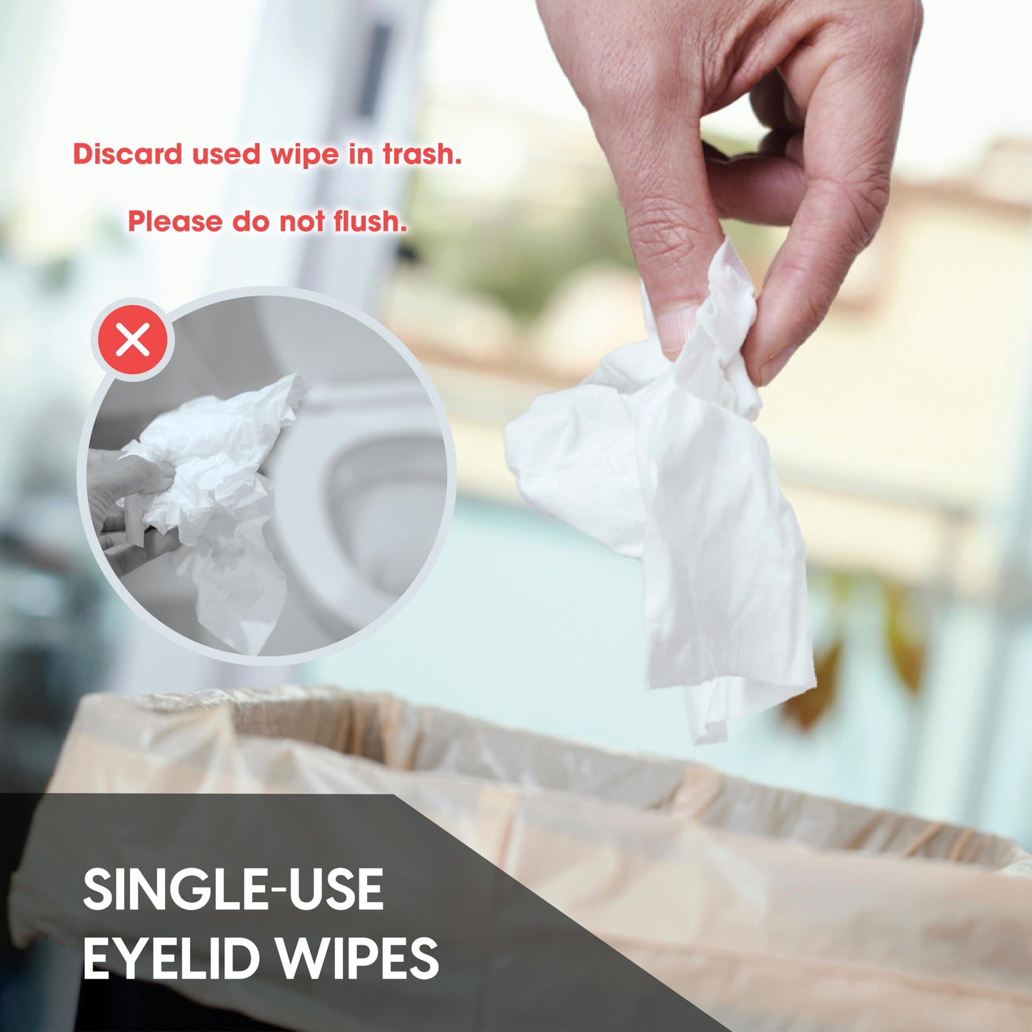 Clear C Eyelid Wipes Pre-Moistened for Dry Eyes – Rinse Free Eye Lid Cleaning – Individually Wrapped Travel Eye Wipes, 3 Boxes of 30