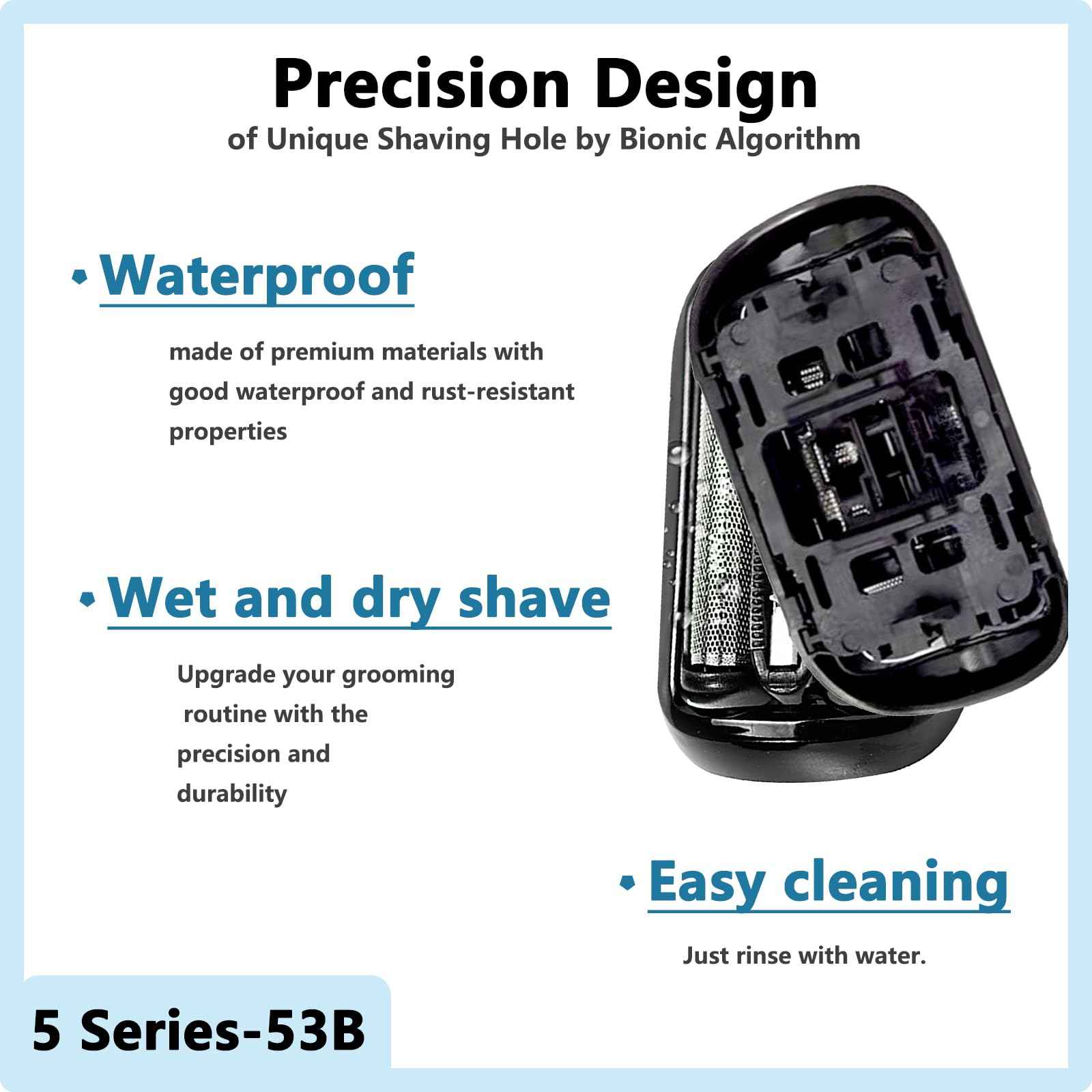 [1 Pack]Series 5 Series 6 53B Shaver Replacement Head Compatible with B-raun New Gens S5 S6 Razors,for S5 Replacement Heads 5050cs,6072cc,6090cc,6020s,6040c,5035s,5020s Etc Model