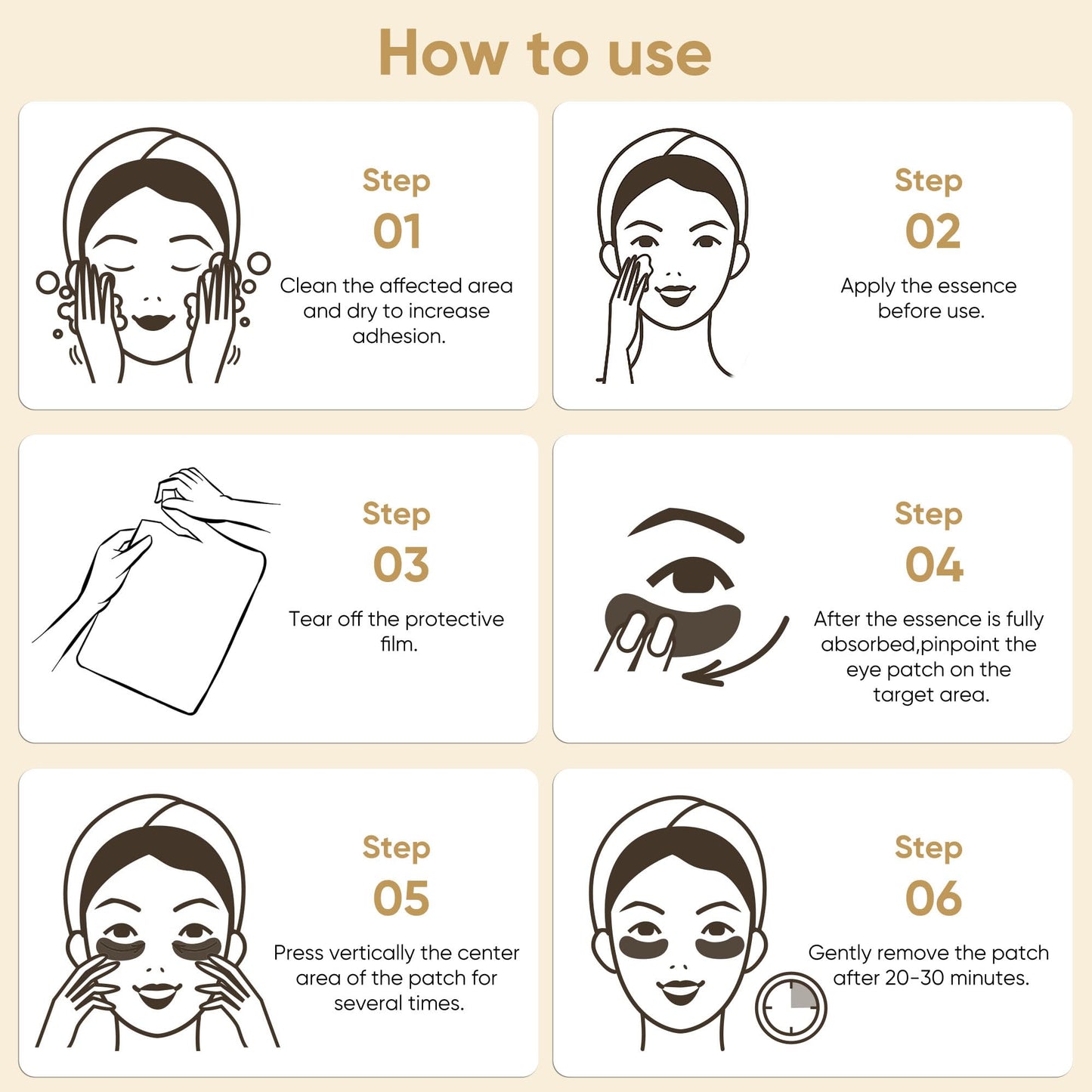 Bukamkom 200Pcs/100 Pair Under Eye Patches Gold for Dark Circles, Puffy Eyes, and Wrinkles, 24K Gold Eye Mask for Face, Eye Cream for Men and Women