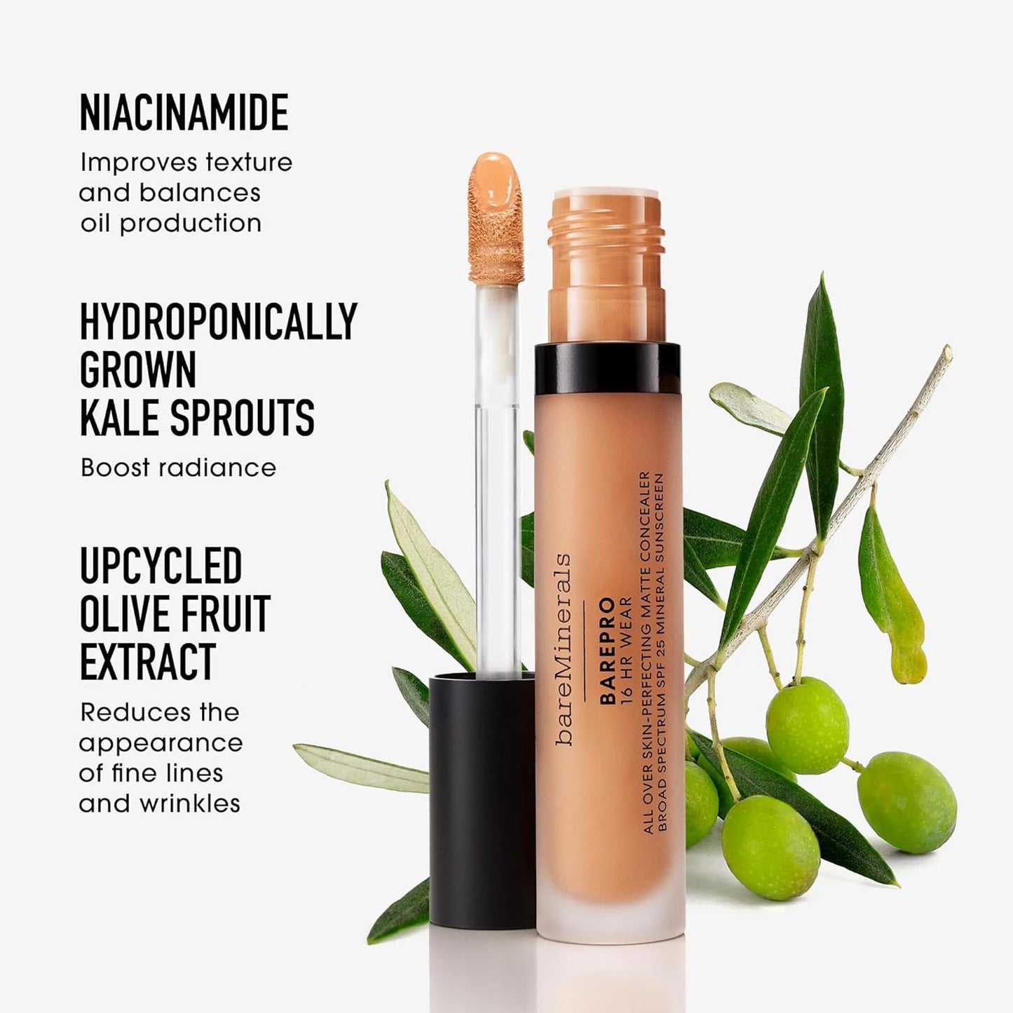 bareMinerals BAREPRO Concealer - 16HR Skin-Perfecting Matte Formula with SPF 25 | Conceals Dark Spots & Blemishes