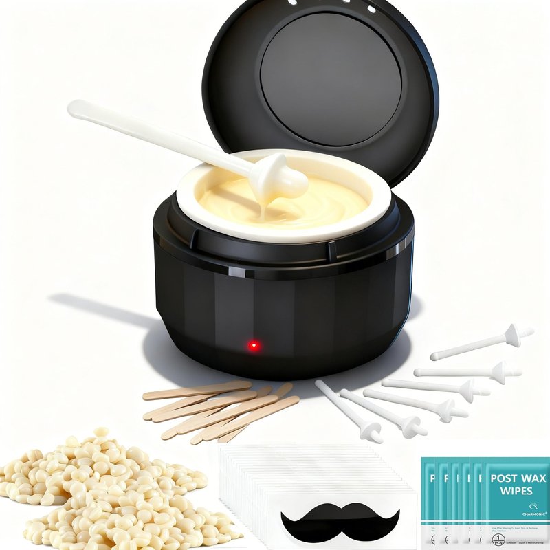 Nose Wax Kit, Nose Hair Wax Kit for Men & Women, Painless Nose Hair Removal with USB Fast Heat, Smart Constant Temp, 40 Applicators, Wooden Sticks, After Wax Wipes and Moustache Guards | 15-20 Uses