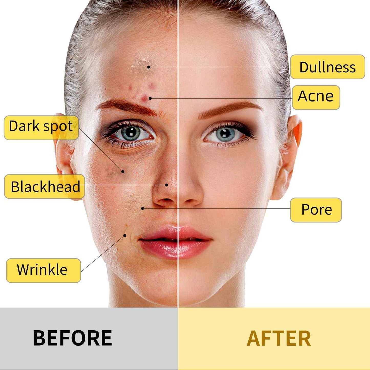 Hicream Turmeric Vitamin C Clay Mask with Kaolin Clay and Turmeric for Dark Spots, Dull Skin, Skincare Facial Mask for Controlling Oil and Refining Pores 5.29 Oz (yellow)