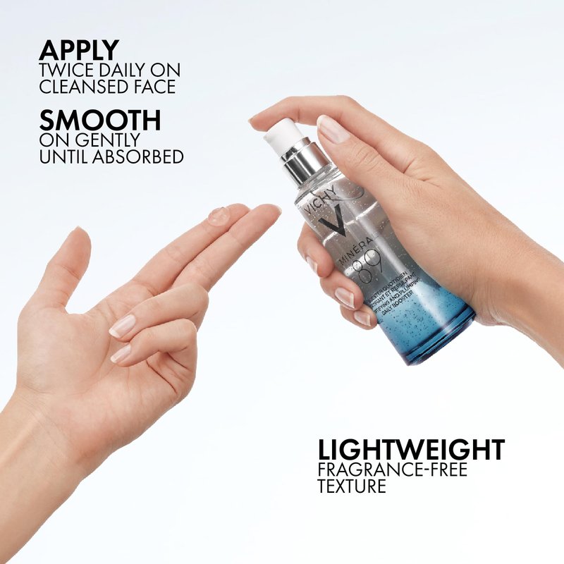 Vichy Mineral 89 Cream, 100H Rich Fragrance Free Moisture Boosting Cream + Mineral 89 Booster 50ml, Hydrating Face Moisturizer Set with Hyaluronic Acid & Niacinamide