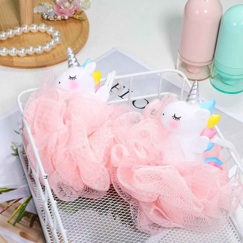 Balacoo Shower Loofah: 2 Pcs Unicorn Loofahs Animal Loofah Kids Loofah Bath Sponge Exfoliating Scrubber Bathing Ball for Girls Boys