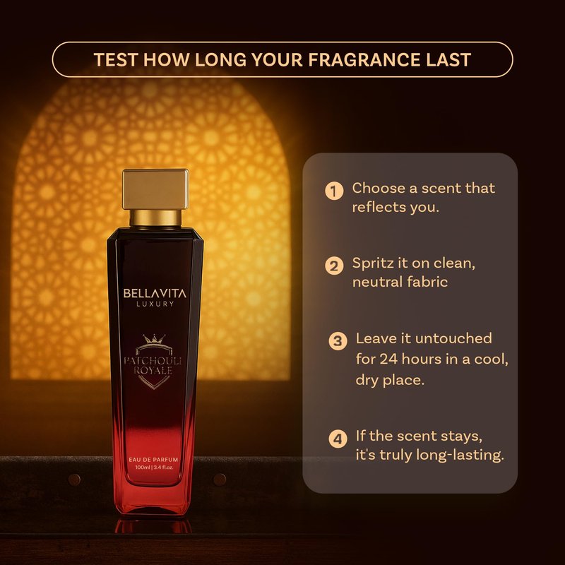 Bella Vita Luxury PATCHOULI ROYALE Men's Fragrance | EDP Perfume for Men | 100 ml pack | 3.4 Fl. Oz. | Sandalwood, Leather and Oriental notes | Gift for Men | Eau de Parfum