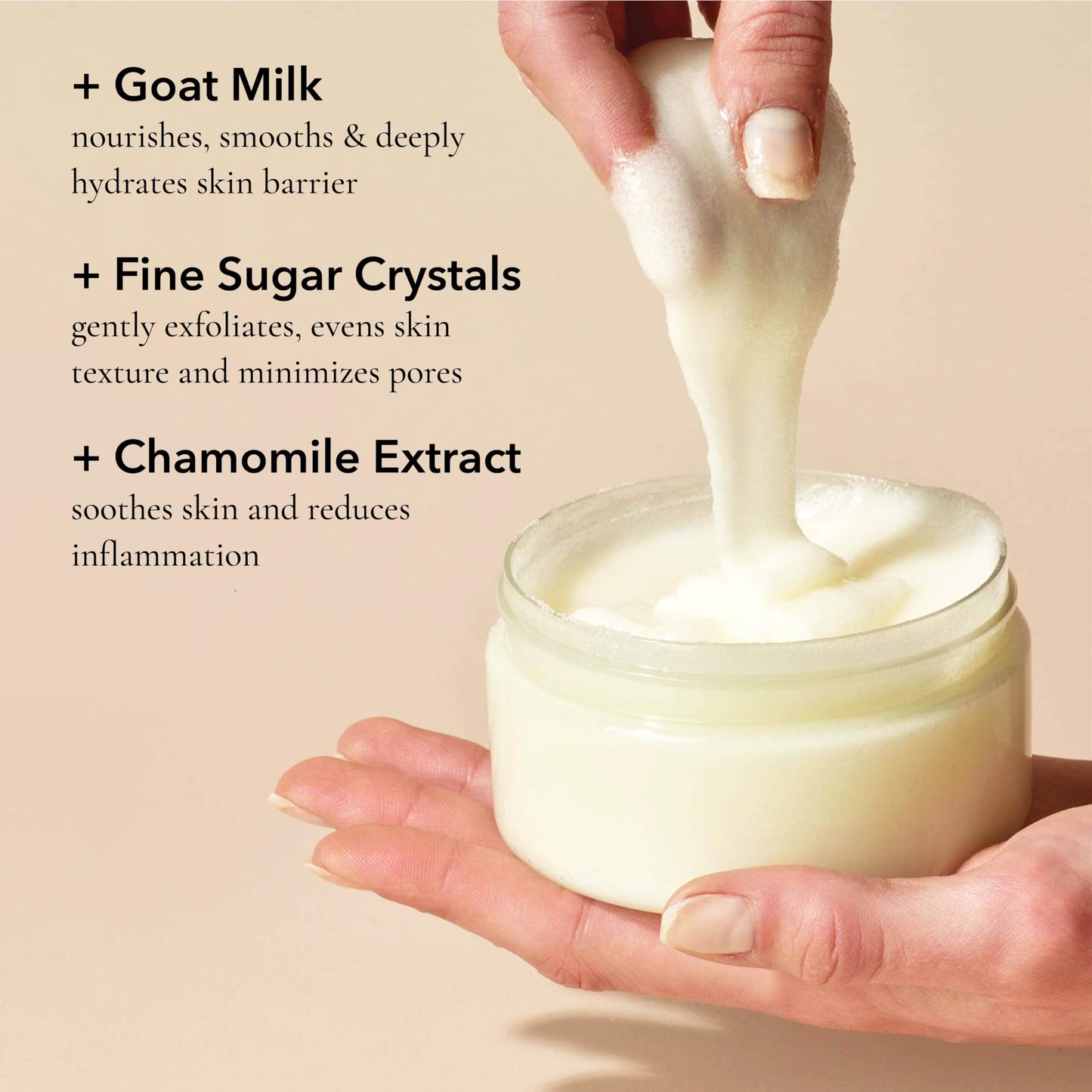 Dionis Whipped Goat Milk Body Scrub – Hydrating Body & Foot Exfoliator, Smooths Skin, with Lactic Acid & Chamomile Extract, Safe for Sensitive Skin - Vanilla Bean 8 oz