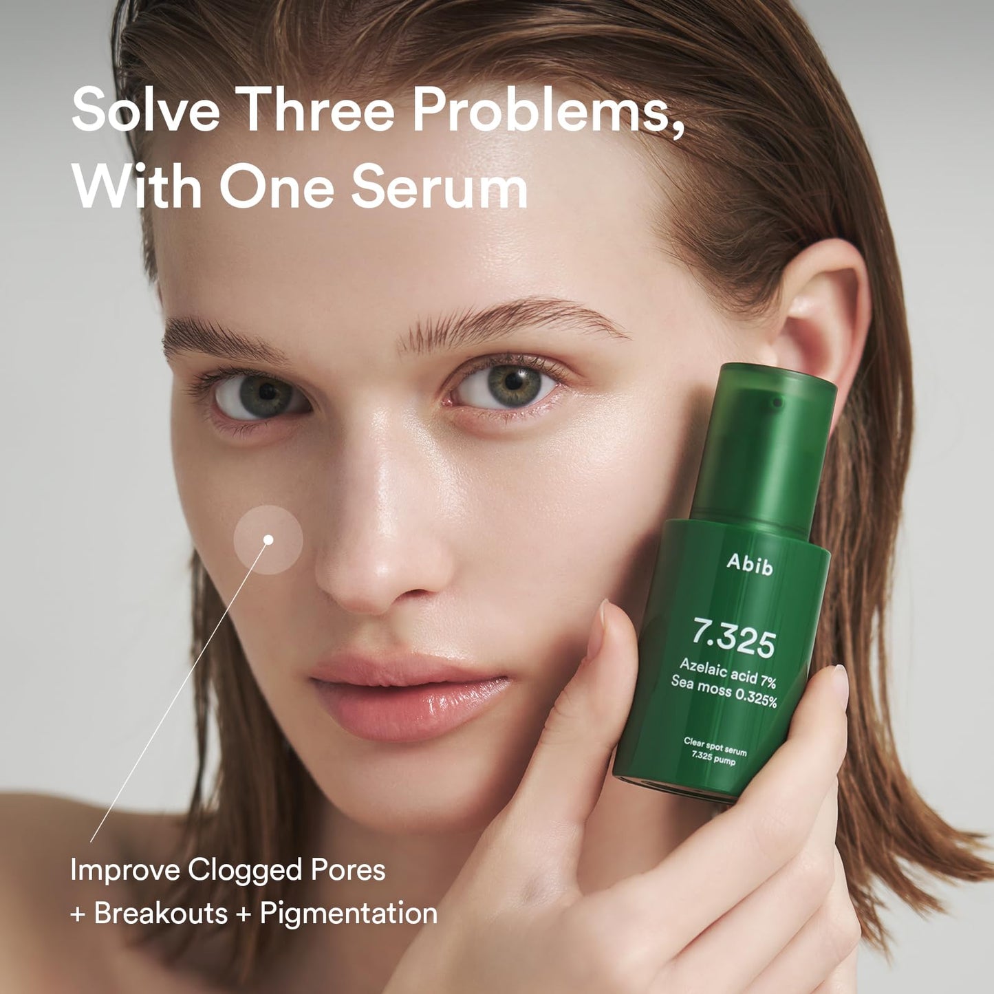Abib Clear spot serum 7.325 pump with Seamoss Extract, Azelaic Acid, Succinic Acid, 1.01 fl oz, Lightweight, Calming, Soothing Serum for Blemish-Prone Skin, Acne Care, Visible Redness, Korean Skincare