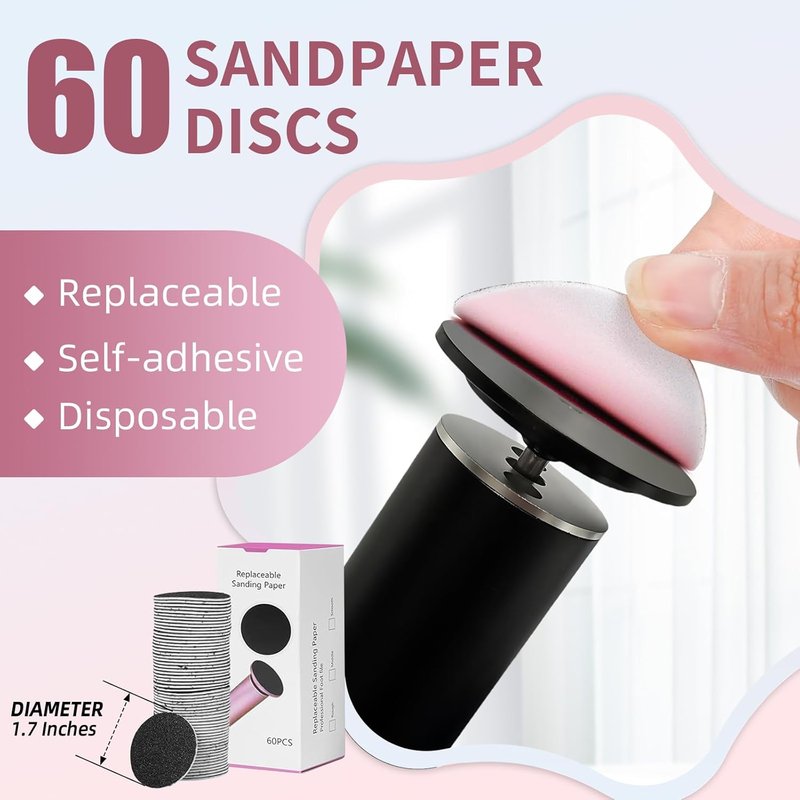 Electric Foot Callus Remover - Adjustable Speed, Low-Noise Pedicure Tool for Thick Dry Skin & Cracked Heels | Easy-to-Clean Home Device