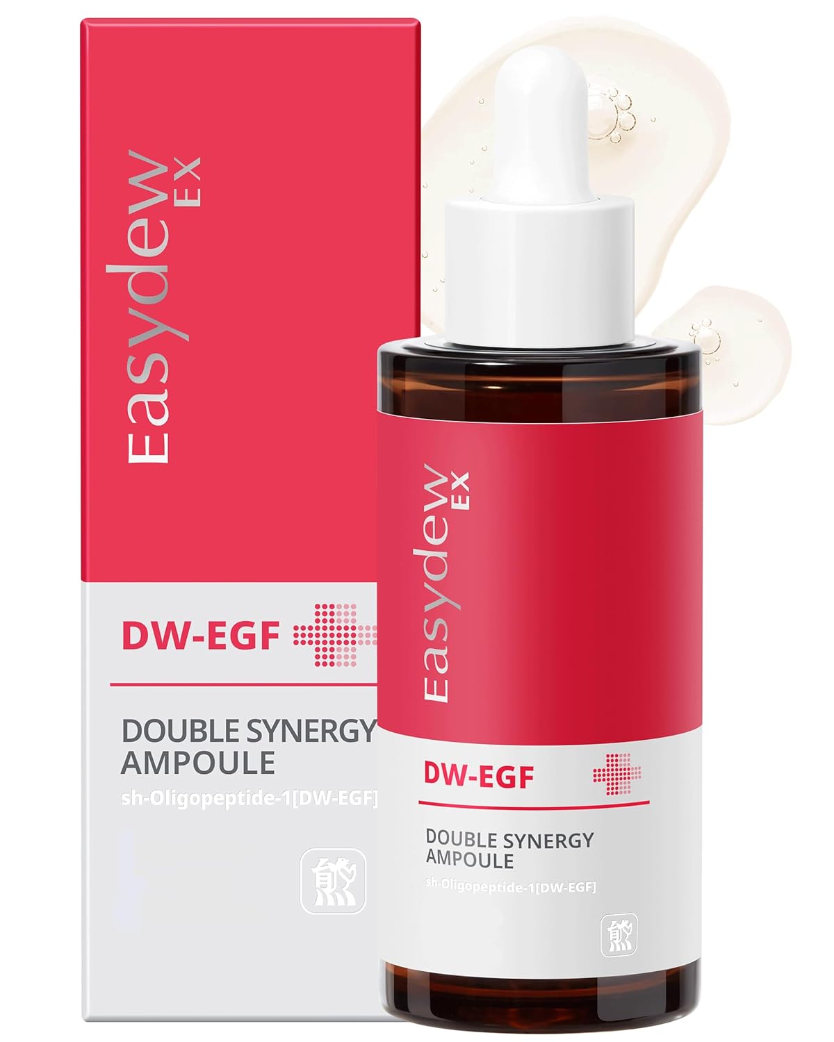 EASYDEW DW-EGF Peptide Double Synergy Ampoule - Intensive Moisturizing Face Serum with Hyaluronic Acid & Ceramide | 1.69 fl. oz.