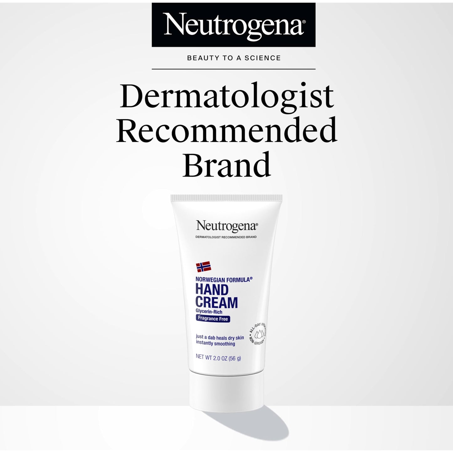 Neutrogena Norwegian Formula Moisturizing Hand Cream for Dry, Rough Hands, Fragrance-Free Glycerin Hand Lotion for Softer Skin, Concentrated Intensive Hand Cream, 2 oz