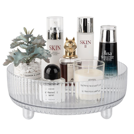 360 Rotating Makeup Organizer Perfume Tray Skincare Holder, Large Clear
