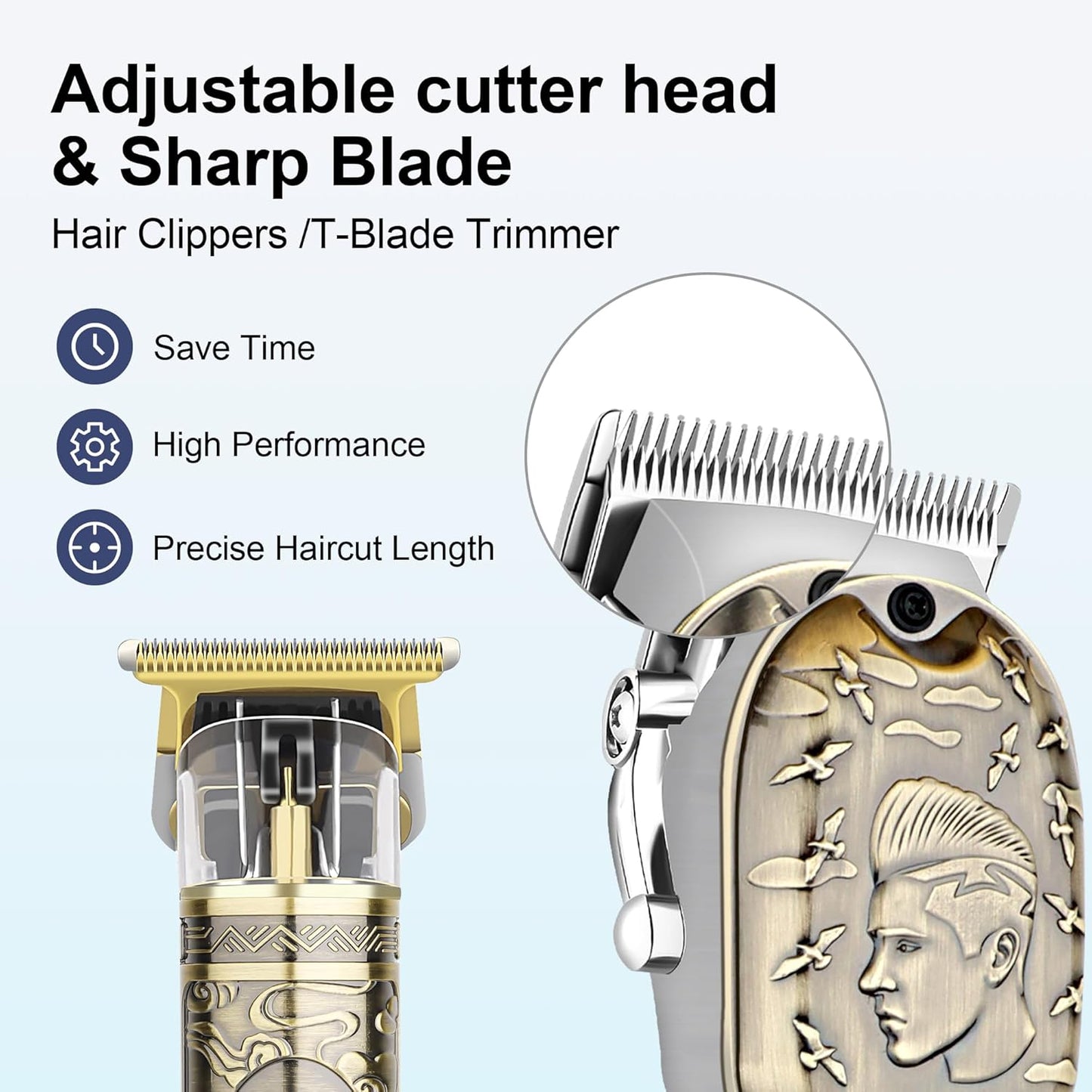 Professional Hair Clippers for Men - Cordless Trimmer Set with LED Display | Rechargeable Beard Shaver & Barber Kit