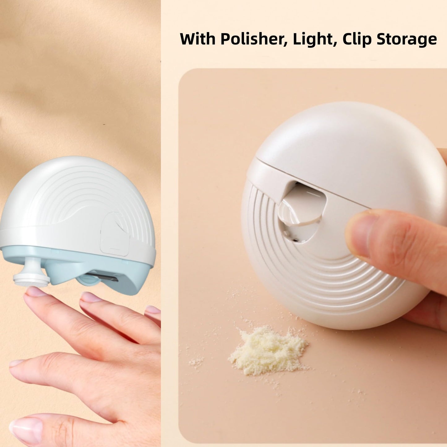 Electric Smart Nail Clippers for Adults Seniors, Automatic Nails Trimmer with 3 Speeds Strong Power, Upgraded Rechargeable Painless Thick Toe Fingernail Trimmer with Polisher, Light, Clip Storage