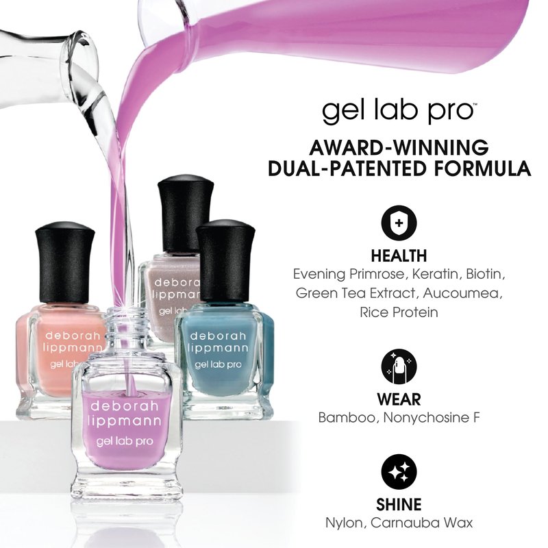 LIPPMANN Deborah Gel Lab Pro Nail Polish Treatment Enriched for Health, Wear, and Shine No Animal Testing, 21 Free, Vegan Red and Purple Colors