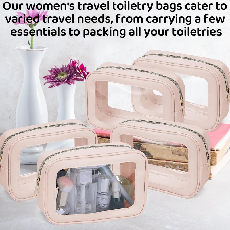8 Pcs TSA Approved Toiletry Bags Clear Toiletry Bag Diaper Bag Organizer Pouch Set PVC Makeup Pouch with Zipper Waterproof Clear Cosmetic Storage for Travel Purse Organizer Women Men Mothers Day Gifts