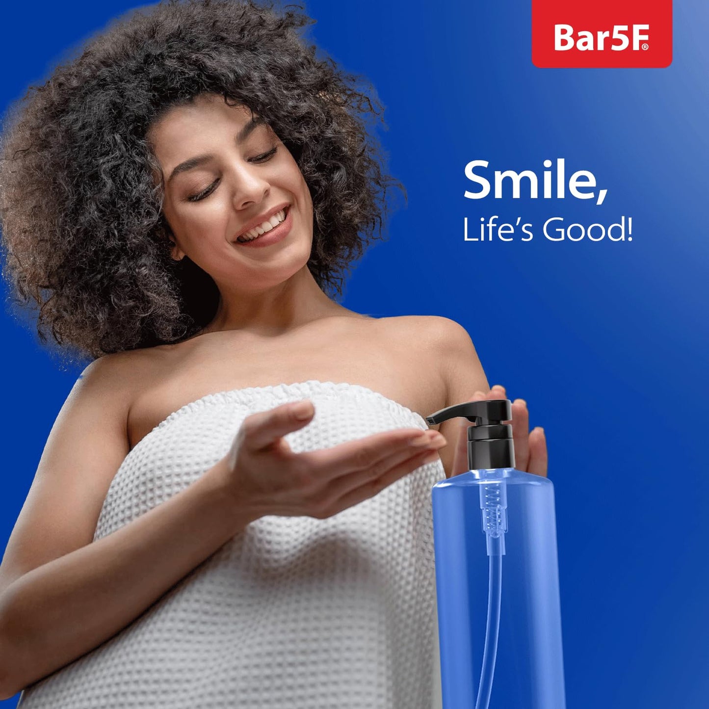 Bar5F Empty Shampoo Bottles with Pumps (32oz/1Liter/Large) BPA-Free PETE1 Plastic Bottle Crystal-Clear (Pack of 4)