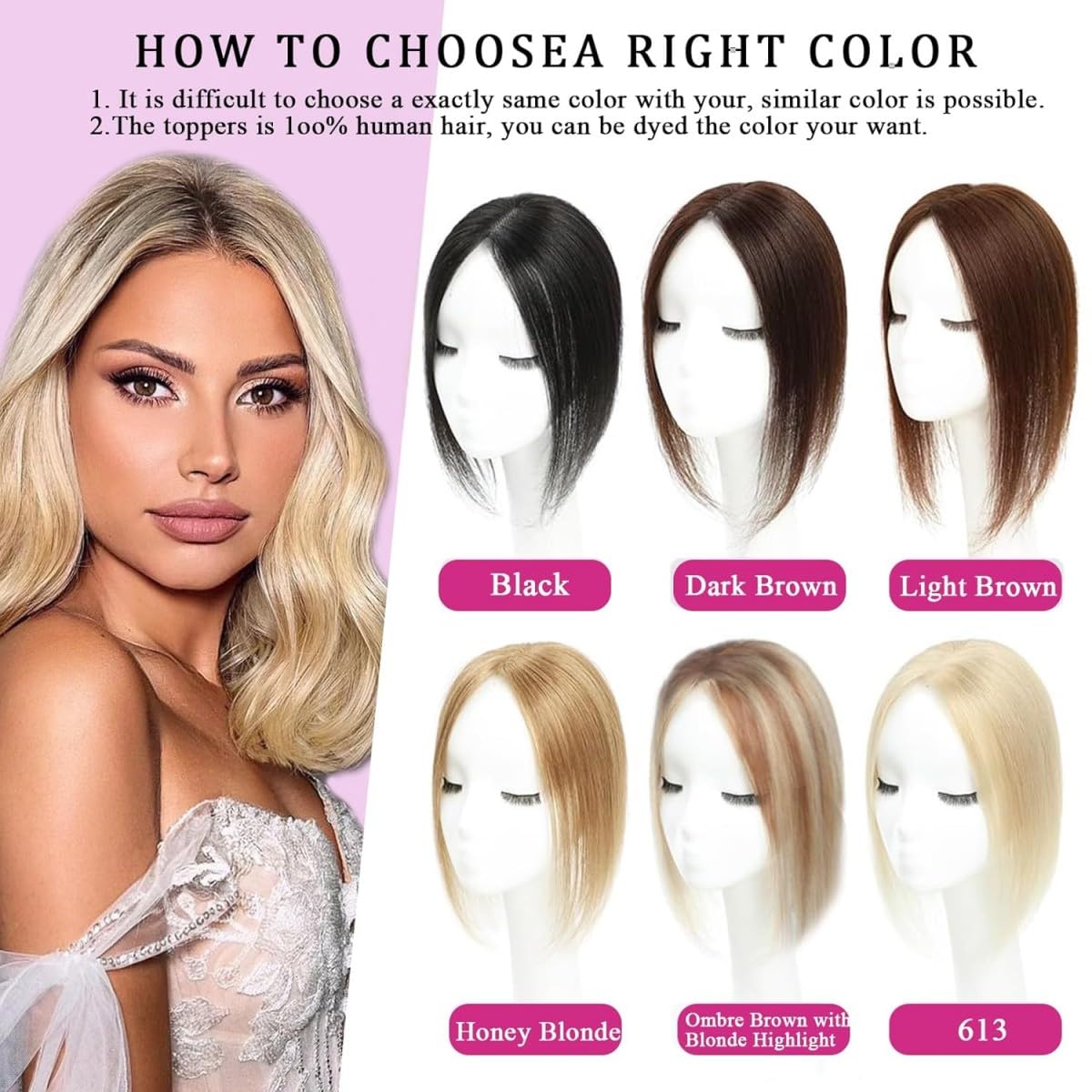 Odir Hair Toppers for Thinning Hair Women Human Hair Light Brown Clip in Hairpieces Human Hair Top of Head Fluffy Without Bangs