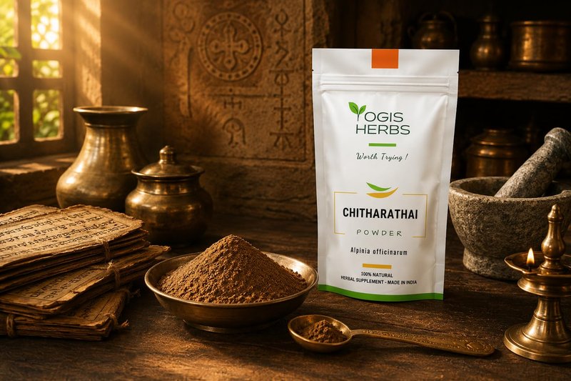 YOGIS HERBS Chitharathai Powder, Alpinia Officinarum (Lesser Galangal/Kulanjan) — Traditional Tamil & Ayurvedic Herb for Throat Comfort, Respiratory Wellness & Seasonal Support — 100% Pure