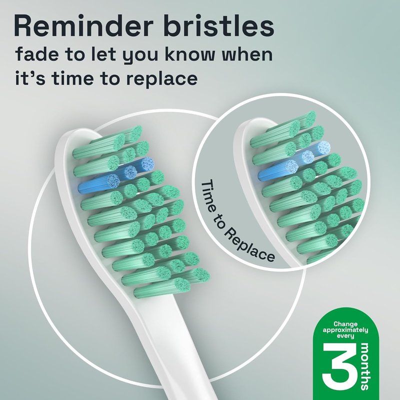 Brushmo Replacement Toothbrush Heads - Compatible with Philips Sonicare | 6 Medium Firm Dupont Bristles, White
