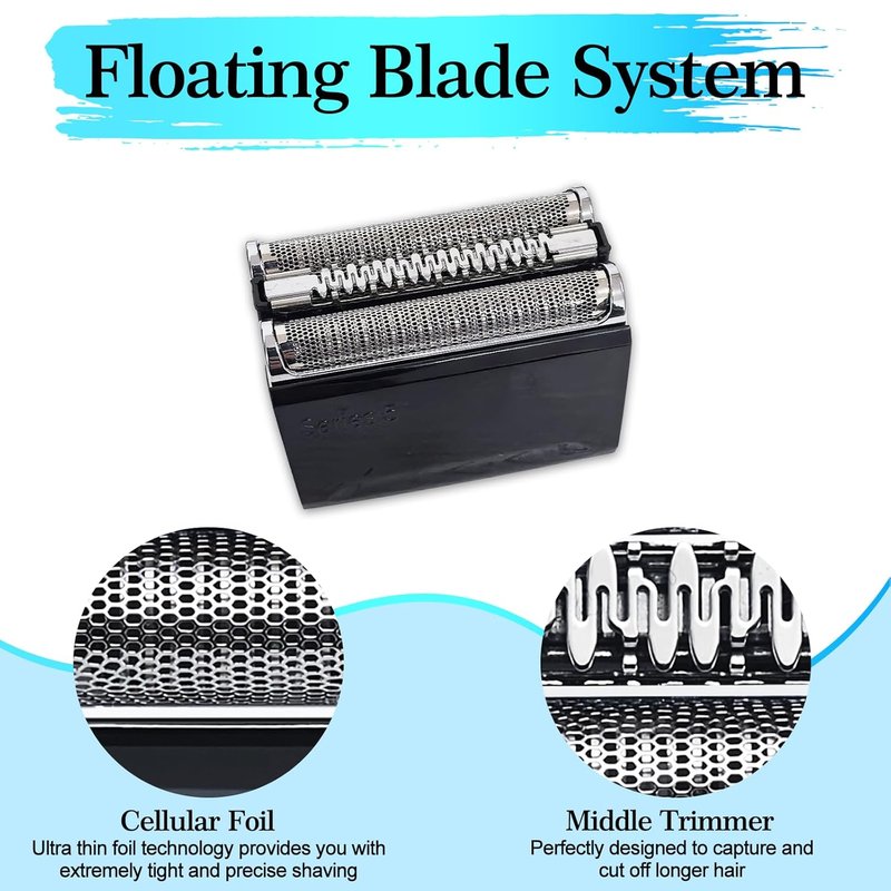 52B Replacement Head for Braun Series 5 Electric Shaver - Wet & Dry Foil Cutter Compatible with Models 5020, 5030, 5040