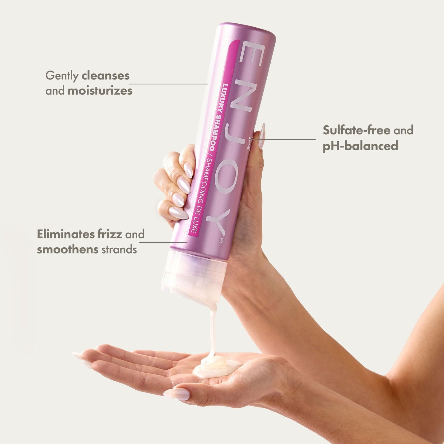 Enjoy Luxury Shampoo - Eliminates Frizz Cleansing Moisturizing Smoothing - Sulfate Free For Thick Coarse or Curly Hair (10 Fl Oz)