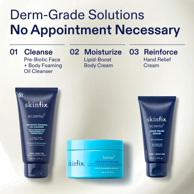 Skinfix Hand Relief Cream - 3 fl oz - Reduces Visible Redness, Stinging & Cracking for Dry, Sensitive Skin - Accepted by the National Eczema Association - Fragrance Free - Vegan, Cruelty Free