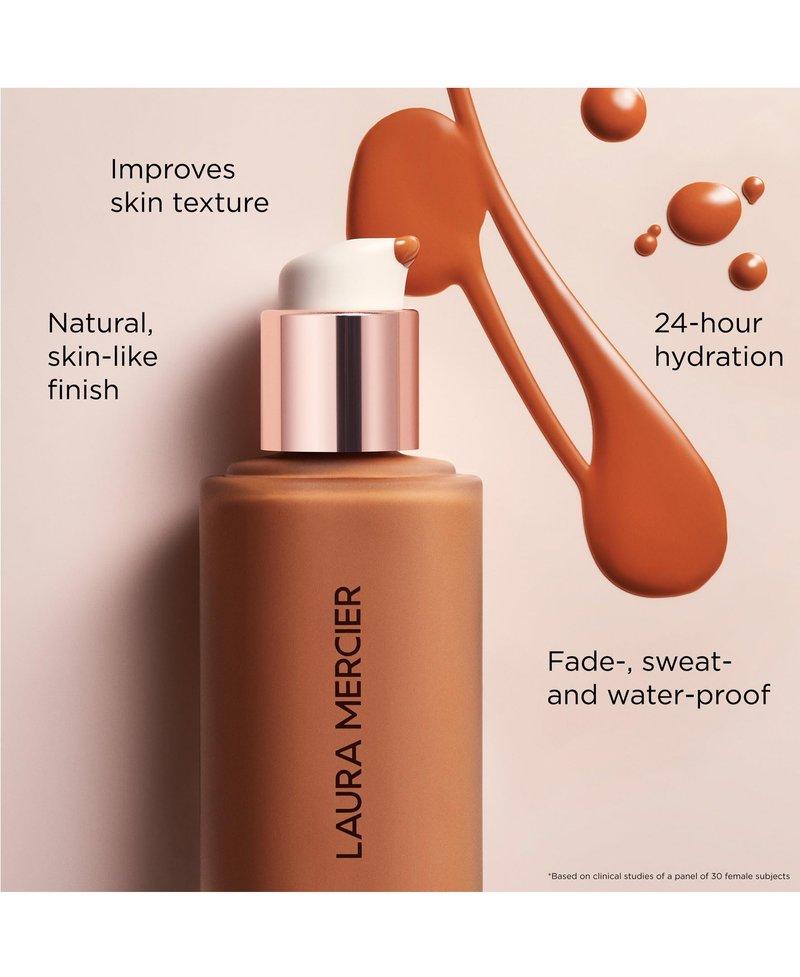 Laura Mercier Real Flawless Weightless Perfecting Waterproof Liquid Foundation: Medium-Buildable Coverage, 12 HR Fade-Proof Wear, Natural Finish, Hydrating, Long Lasting, Non-Comedogenic, Silk