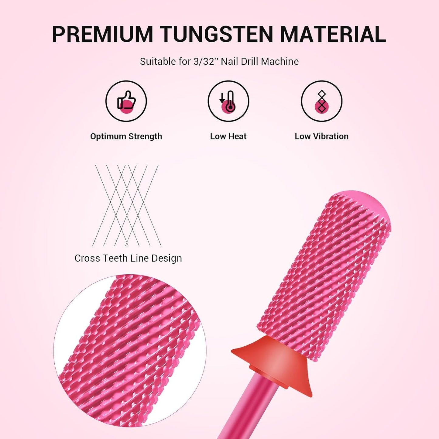 MelodySusie Nail Drill Bits - 50 Pcs Small Sanding Bands with 3.1mm Mandrel & Smooth Round Top | Carbide Small Barrel Bit