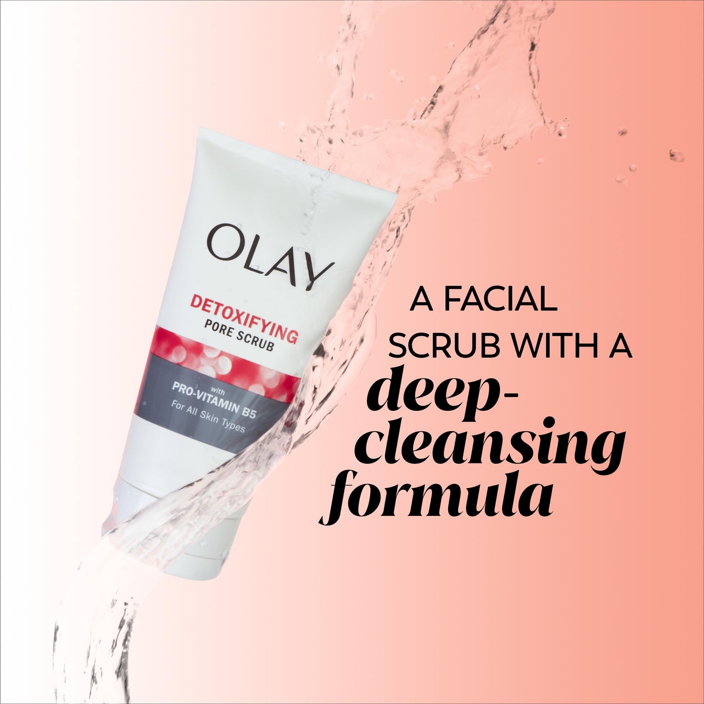 Olay Detoxifying Pore Scrub, Exfoliating Face Wash with Pro-Vitamin B5, 5 oz (Pack of 3)