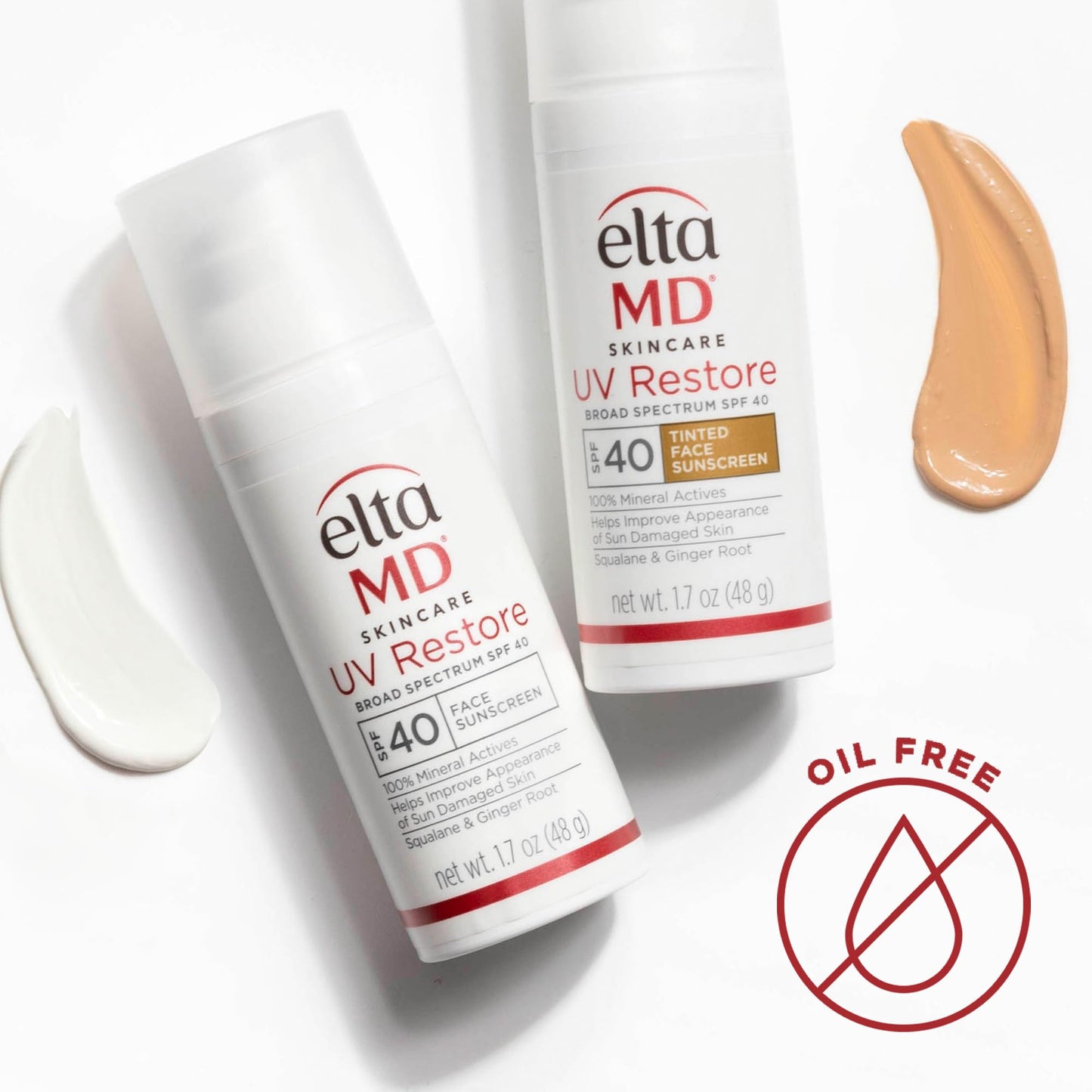 EltaMD UV Restore Tinted Sunscreen for Face SPF 40, Tinted Mineral Sunscreen for Sun Damaged Skin Repair Face, Anti Aging Zinc Oxide Moisturizer Formula, 1.7 oz