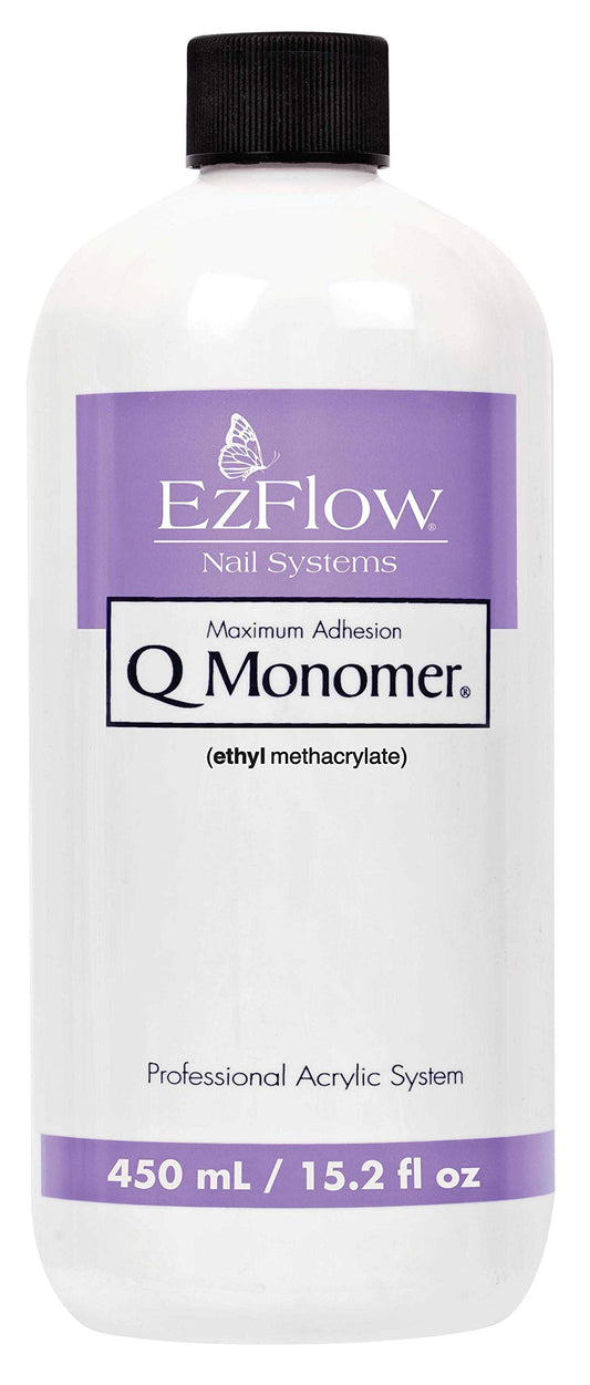 Ezflow Q Monomer Acrylic Nail Liquid - Acrylic Liquid Monomer for Strong Nails Extensions, Nail Enhancement & Sculpting, DIY Salon At-Home Use, 15.2 Fl Oz