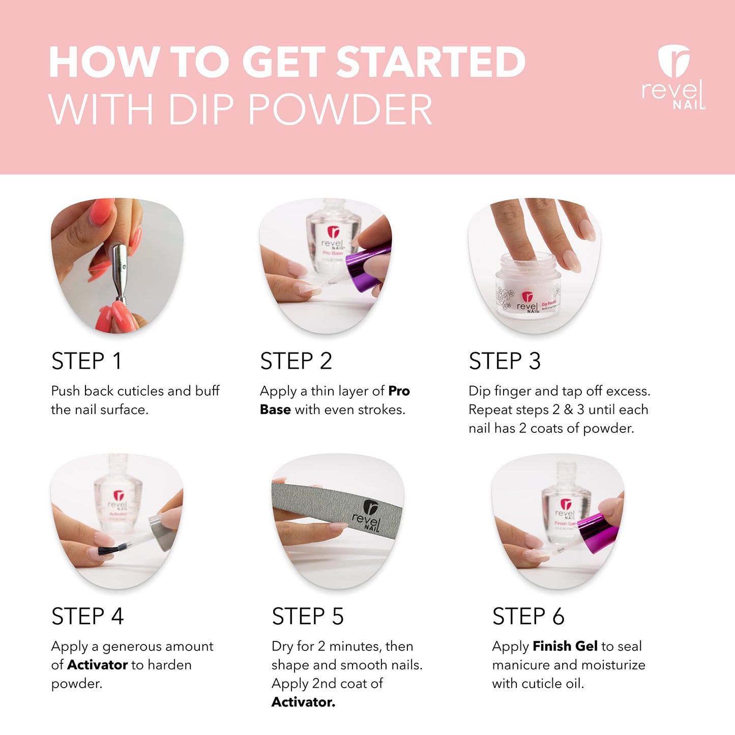 Revel Nail Dip Powder - Glitter Powder Dip Nail Polish, Chip Resistant Dip Nail Powder with Vitamin E and Calcium, DIY Manicure, 4-Pack