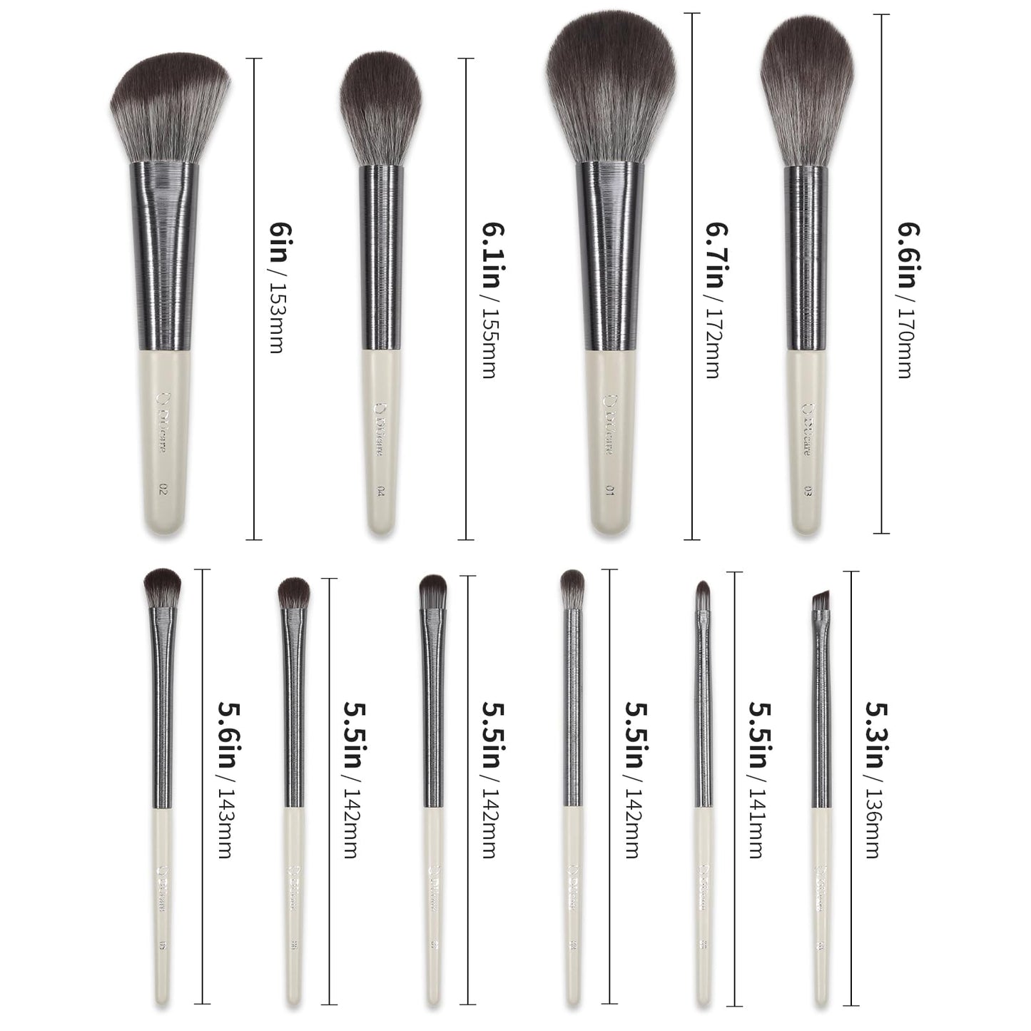 DUcare Professional Makeup Brush Set 22Pcs with Travel Case Synthetic Kabuki Foundation Brush, Face Powder Brush, Blush Brush, Concealer Brush, Eyeshadow Brushes
