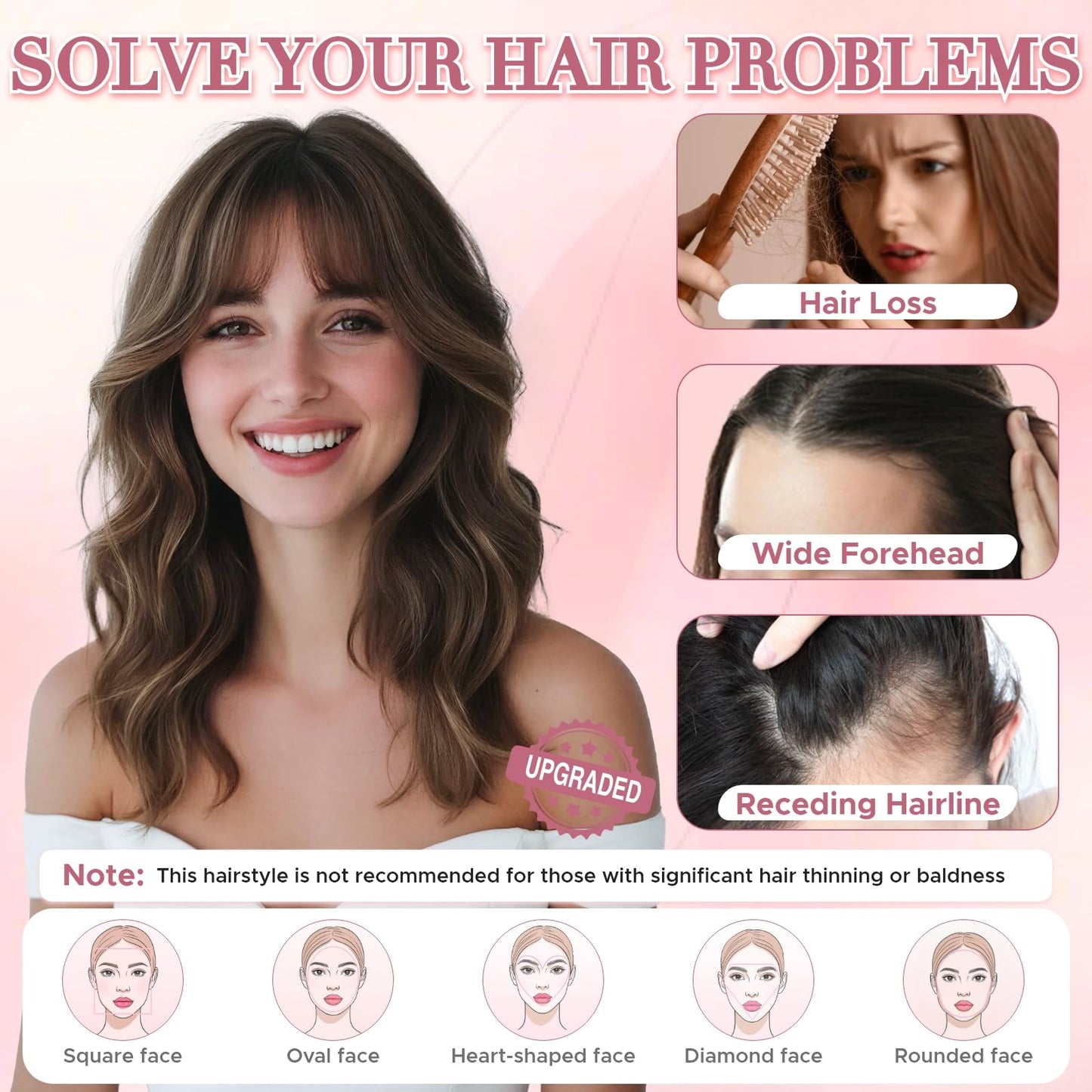 SEGO SEGOHAIR Clip in Bangs Hair Toppers for Women Real Human Hair, 360°3D Wispy Bangs for Thinning Hair Daily Wear (02, Dark Brown)
