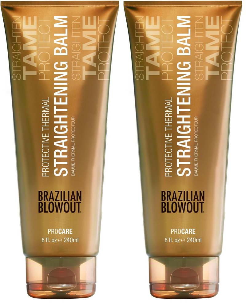 BRAZILIAN BLOWOUT Protective Thermal Straightening Balm, 8 Fl Oz,(Pack of 2)