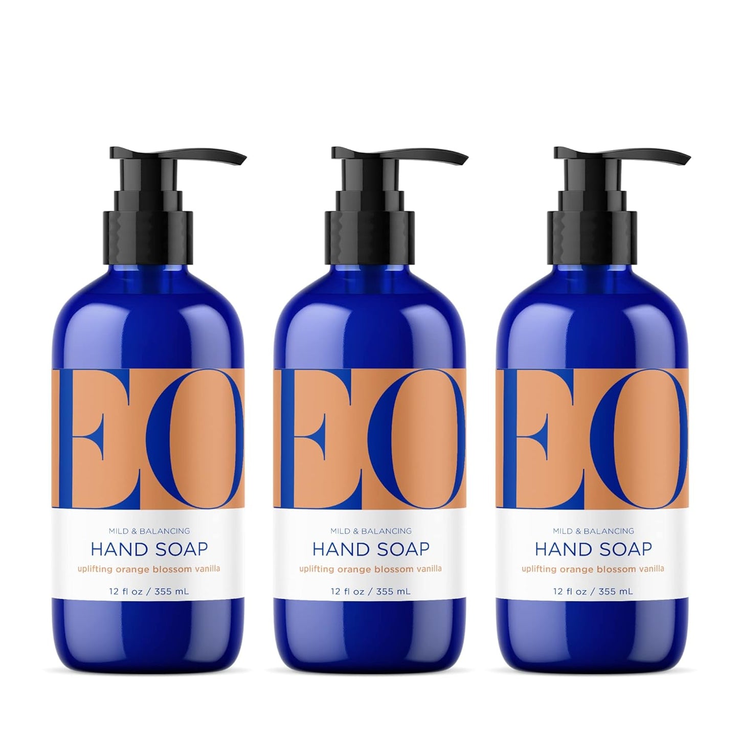EO Liquid Hand Soap - Orange Blossom & Vanilla - Essential Oils - 12 oz (Pack of 3)