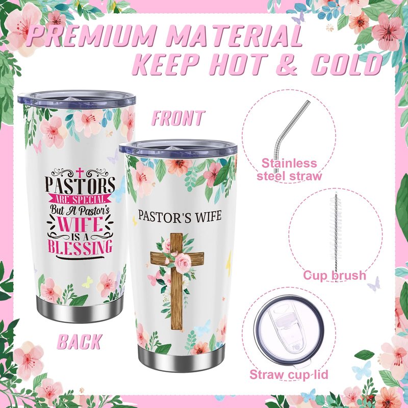 10 Pcs Pastor's Wife Appreciation Gifts Christian Religious Gifts with Blanket Christian Makeup Bag Tote Bag Pen Notebook Cup Aromatherapy Keychain Bookmarks Card Mother's Day Thank You Gift