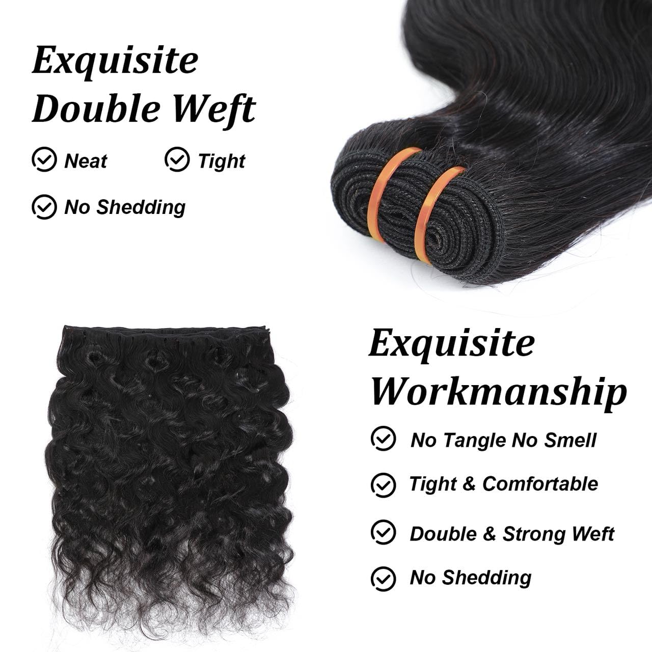 PIAPIA 16A Raw Body Wave Human Hair Bundles Human Hair 100% Unprocessed Brazilian Boutique Virgin Hair Extensions,Double Wefts,Triple Lifespan (Body Wave 1 Bundle, 18)