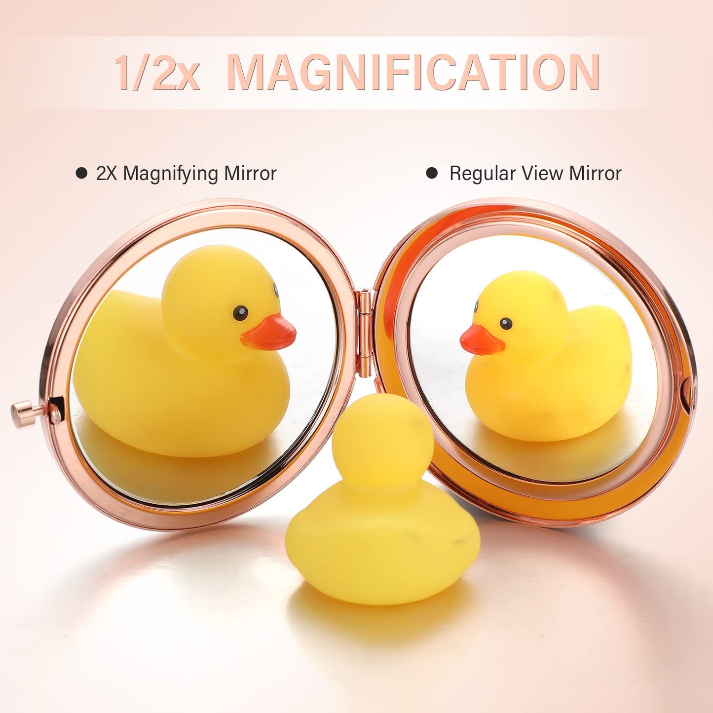 Roowest 12 Pcs Inspirational Compact Mirror Bulk for Mom Women Gifts Double Sided Travel Thank You for Being Awesome Employee Appreciation Makeup Magnifying Small Pocket Mirror(Rose Gold)