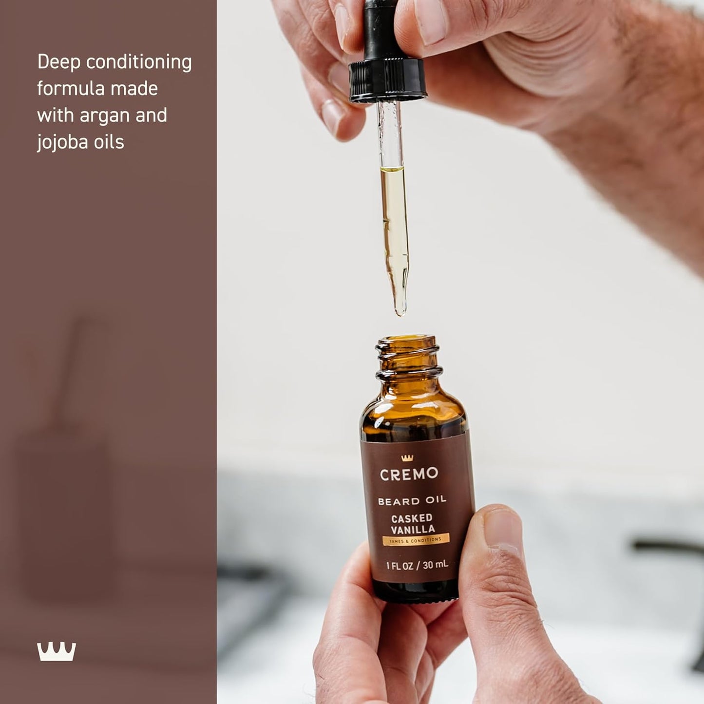 Cremo Beard Oil - Revitalizing Casked Vanilla, 1 Fl Oz | Moisturizes & Softens Beard, Relieves Itch