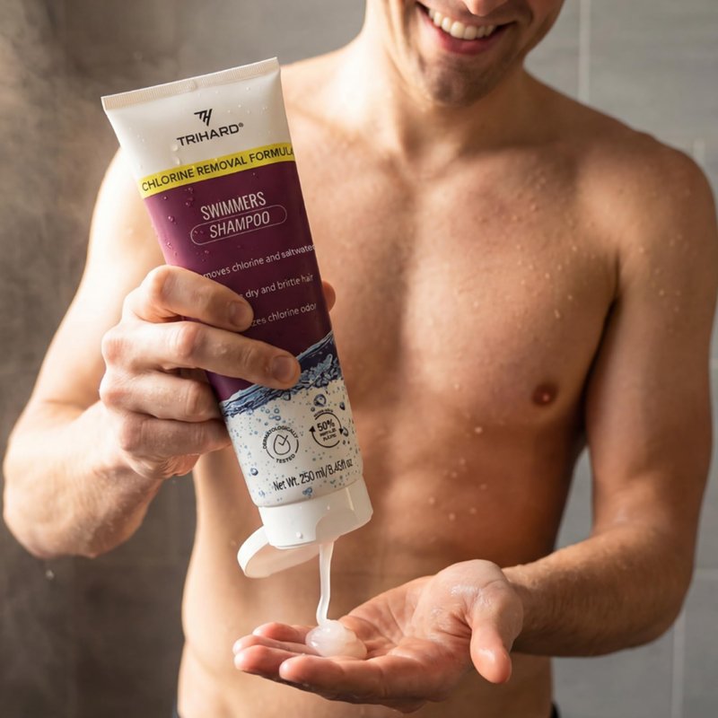 TRIHARD Swimmers Shampoo Extra Boost | Removing Chlorine and Hard Water Negative Effects | Specialized Swim Shampoo (Pool Kit)
