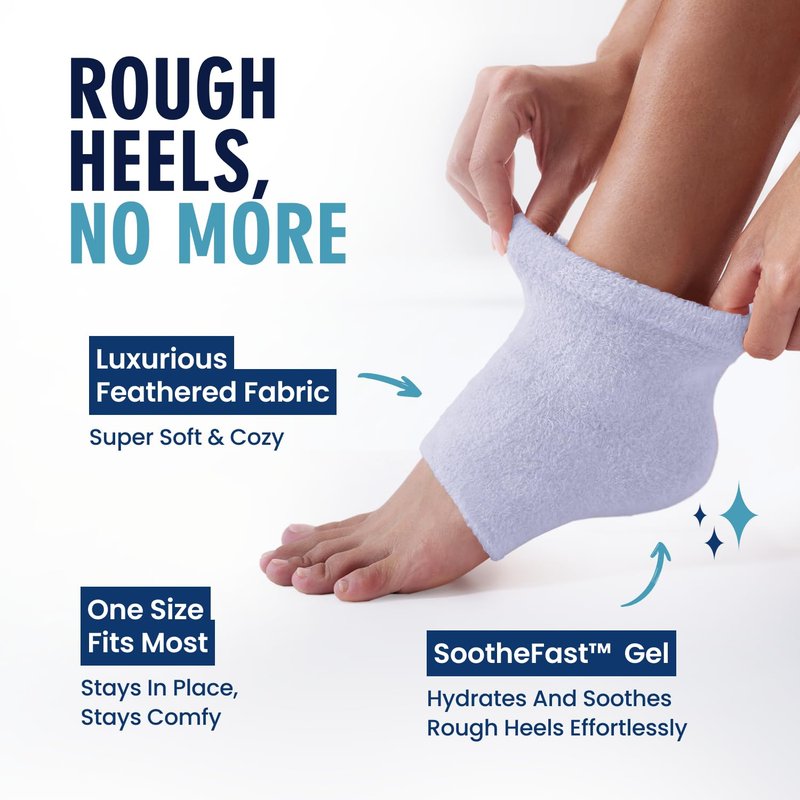 Dr. Frederick’s Original Moisturizing Fuzzy Heel Socks - Cozy Gel-Lined Socks for Dry Cracked Heels - 2 Pairs - Overnight Foot Care with Olive Oil, Vitamin E - Gifts for Women & Men - Variety Pack