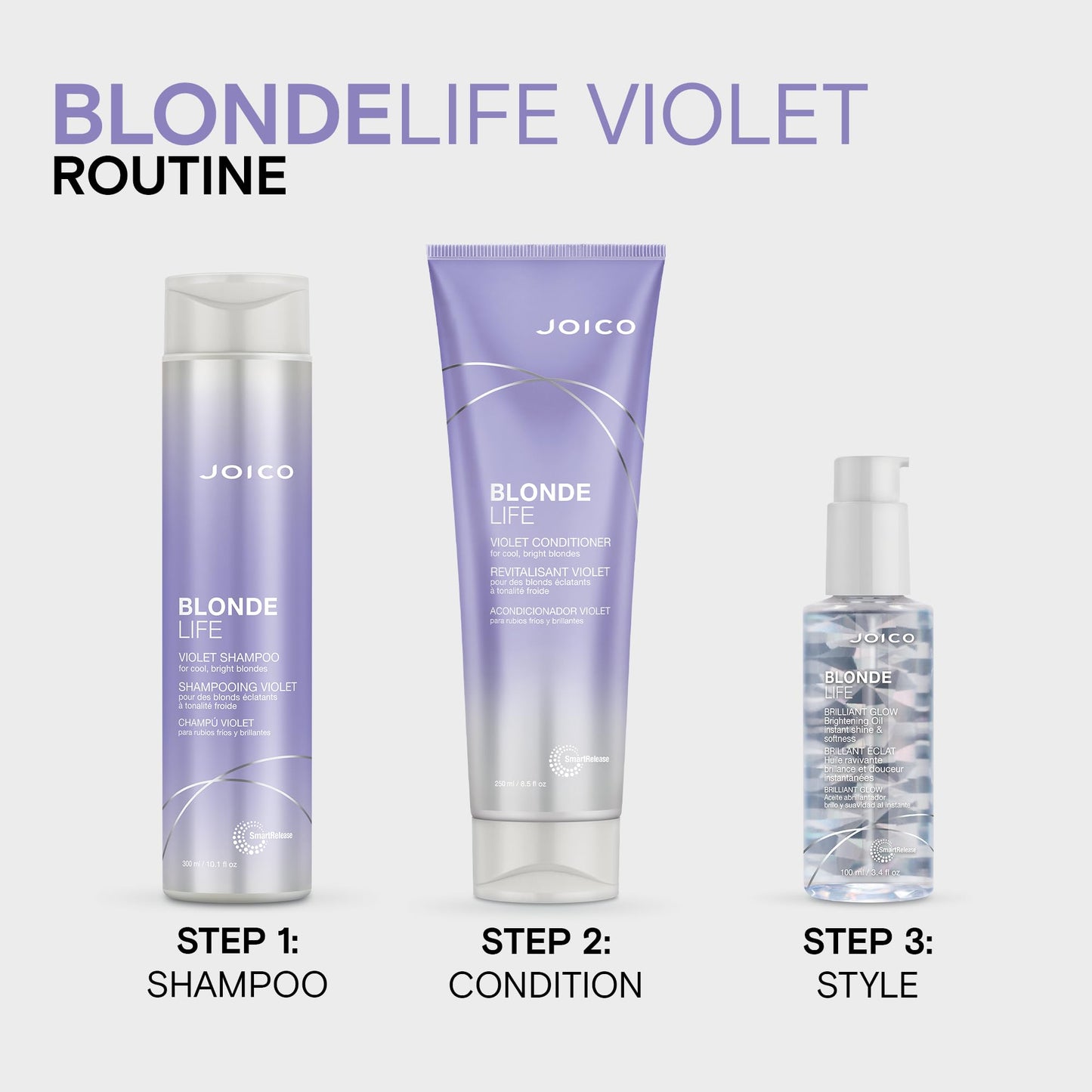 Joico Blonde Life Color Enhancing Masque | For Blonde Hair | Color Depositing Treatment | Maintain Unique Blonde Tones | Fortified With Monoi & Tamanu Oil | Violet | 5.1 Fl Oz