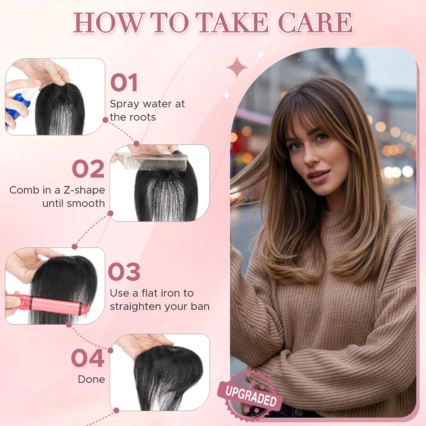 SEGO SEGOHAIR Clip in Bangs Hair Toppers for Women Real Human Hair, 360°3D Wispy Bangs for Thinning Hair Daily Wear (02, Dark Brown)