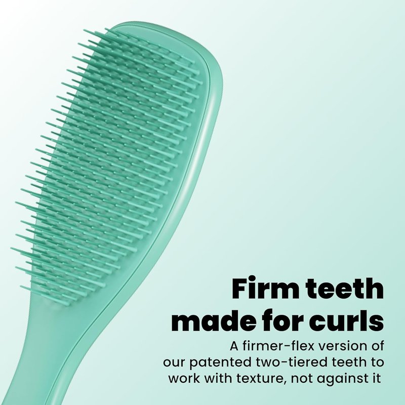 Tangle Teezer Ultimate Detangler Curly Hair Brush - Reduces Frizz & Breakage for 3C to 4C Hair | Aqua Green