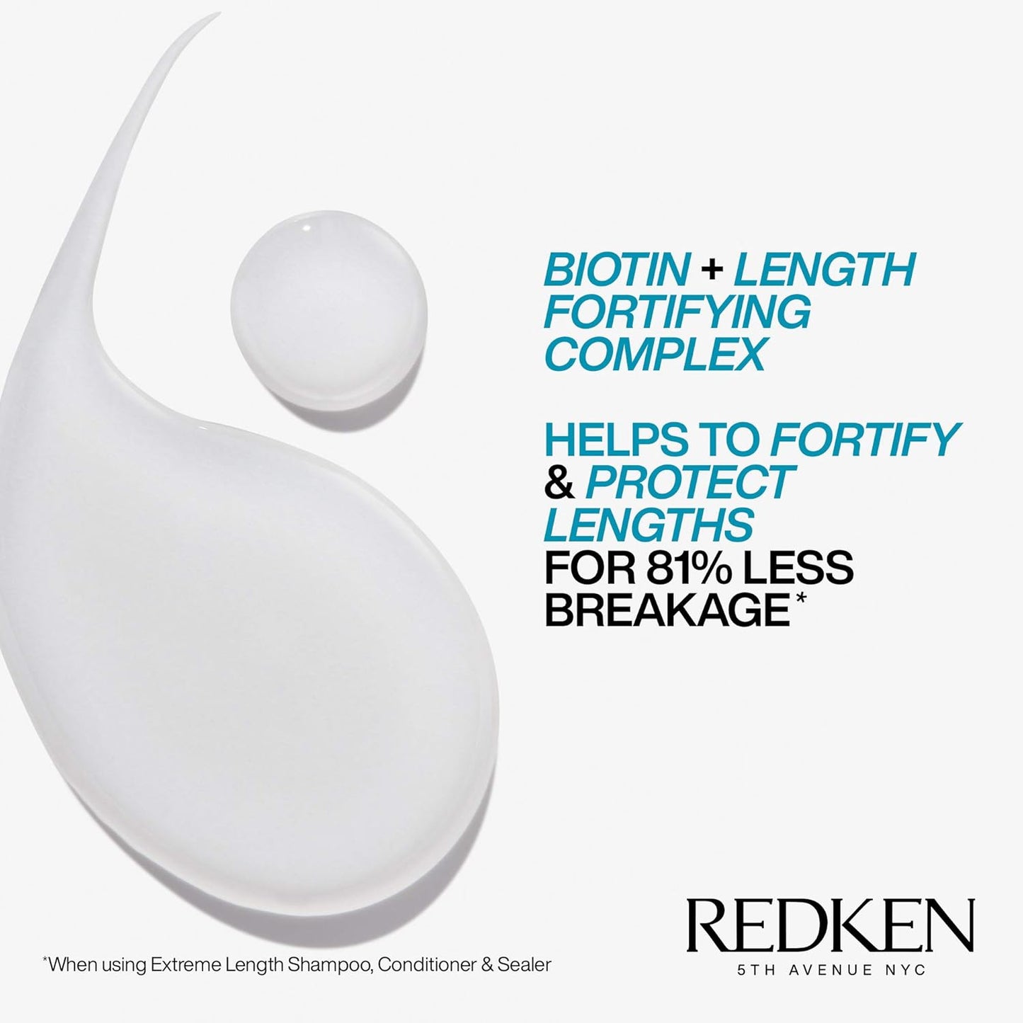 Redken Extreme Length Biotin Shampoo - Promotes Healthy Hair Growth & Strengthens Damaged Hair | 10.1 Fl Oz