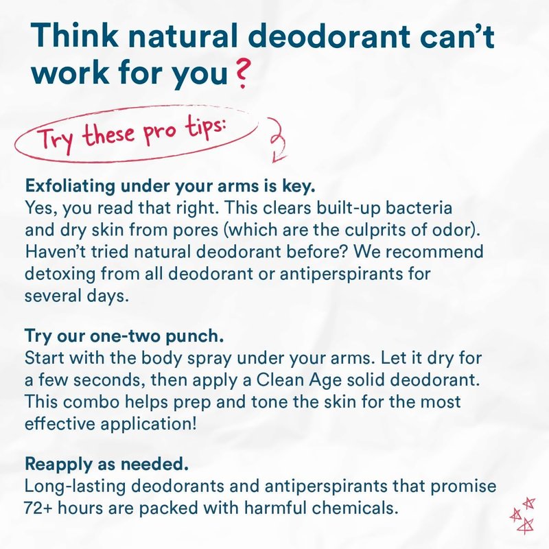 Aluminum-Free Deodorant & Body Spray - Waves | 4oz Clean Formula for Teens with AHA for Body Acne